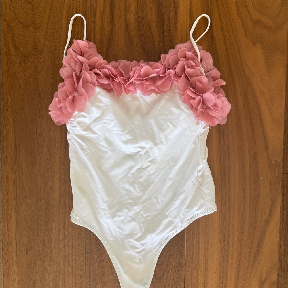 La Reveche one piece swimsuit pink & white
